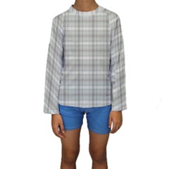 Vintage Gray Plaids Kids  Long Sleeve Swimwear by ConteMonfrey