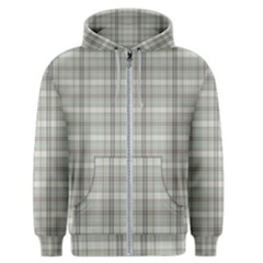 Vintage Gray Plaids Men s Zipper Hoodie by ConteMonfrey