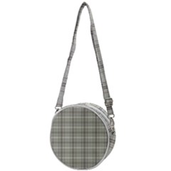 Vintage Gray Plaids Crossbody Circle Bag by ConteMonfrey