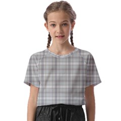 Vintage Gray Plaids Kids  Basic Tee by ConteMonfrey