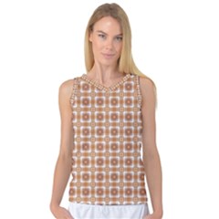 Cute Plaids - Brown And White Geometrics Women s Basketball Tank Top by ConteMonfrey