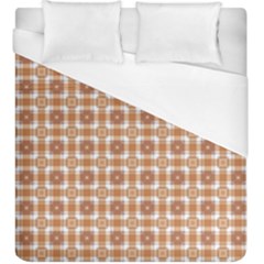 Cute Plaids - Brown And White Geometrics Duvet Cover (king Size) by ConteMonfrey