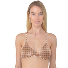 Cute Plaids - Brown And White Geometrics Reversible Tri Bikini Top by ConteMonfrey