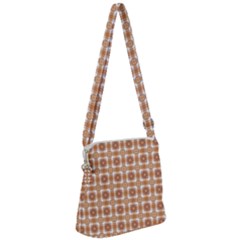 Cute Plaids - Brown And White Geometrics Zipper Messenger Bag by ConteMonfrey