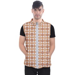 Cute Plaids - Brown And White Geometrics Men s Puffer Vest by ConteMonfrey