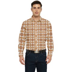 Cute Plaids - Brown And White Geometrics Men s Long Sleeve  Shirt by ConteMonfrey