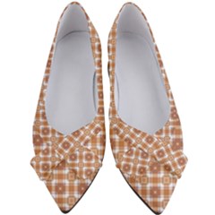 Cute Plaids - Brown And White Geometrics Women s Bow Heels by ConteMonfrey