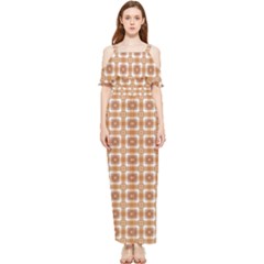 Cute Plaids - Brown And White Geometrics Draped Sleeveless Chiffon Jumpsuit by ConteMonfrey