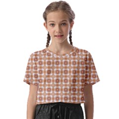 Cute Plaids - Brown And White Geometrics Kids  Basic Tee by ConteMonfrey