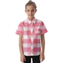 Pink and white plaids Kids  Short Sleeve Shirt View1