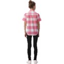 Pink and white plaids Kids  Short Sleeve Shirt View2