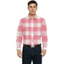 Pink and white plaids Men s Long Sleeve  Shirt View1