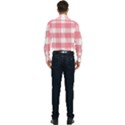 Pink and white plaids Men s Long Sleeve  Shirt View2