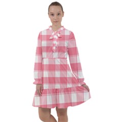 Pink And White Plaids All Frills Chiffon Dress by ConteMonfrey