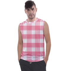 Pink And White Plaids Men s Regular Tank Top by ConteMonfrey