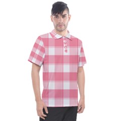 Pink And White Plaids Men s Polo Tee by ConteMonfrey