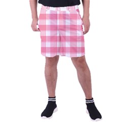 Pink And White Plaids Men s Pocket Shorts by ConteMonfrey