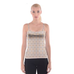 Portuguese Vibes - Brown And White Geometric Plaids Spaghetti Strap Top by ConteMonfrey