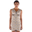 Portuguese Vibes - Brown and white geometric plaids Wrap Front Bodycon Dress View1