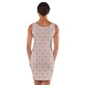 Portuguese Vibes - Brown and white geometric plaids Wrap Front Bodycon Dress View2