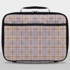 Portuguese Vibes - Brown And White Geometric Plaids Full Print Lunch Bag by ConteMonfrey