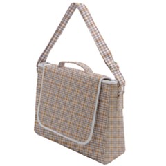 Portuguese Vibes - Brown And White Geometric Plaids Box Up Messenger Bag by ConteMonfrey