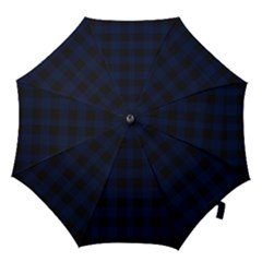 Black And Dark Blue Plaids Hook Handle Umbrellas (large) by ConteMonfrey