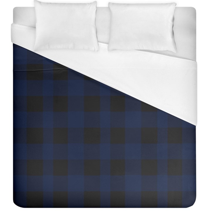 Black and dark blue plaids Duvet Cover (King Size)