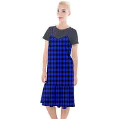 Black And Bic Blue Plaids Camis Fishtail Dress by ConteMonfrey