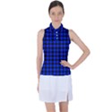 Black and bic blue plaids Women s Sleeveless Polo Tee View1