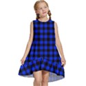 Black and bic blue plaids Kids  Frill Swing Dress View1