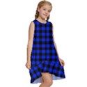 Black and bic blue plaids Kids  Frill Swing Dress View3