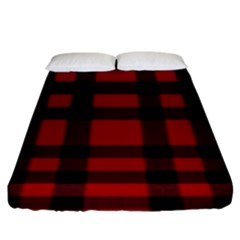 Red And Black Plaids Fitted Sheet (king Size) by ConteMonfrey