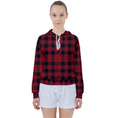 Red And Black Plaids Women s Tie Up Sweat by ConteMonfrey