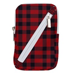 Red And Black Plaids Belt Pouch Bag (large) by ConteMonfrey