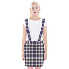 Dark Blue Plaid Braces Suspender Skirt by ConteMonfrey