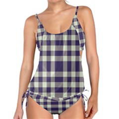 Dark Blue Plaid Tankini Set by ConteMonfrey