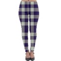 Dark Blue Plaid Lightweight Velour Leggings View1