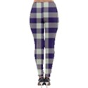 Dark Blue Plaid Lightweight Velour Leggings View2