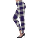 Dark Blue Plaid Lightweight Velour Leggings View3