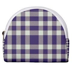 Dark Blue Plaid Horseshoe Style Canvas Pouch by ConteMonfrey