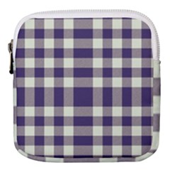 Dark Blue Plaid Mini Square Pouch by ConteMonfrey