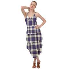 Dark Blue Plaid Layered Bottom Dress by ConteMonfrey