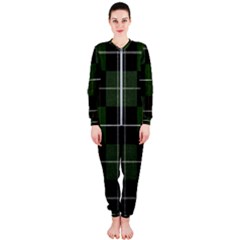 Modern Green Plaid Onepiece Jumpsuit (ladies) by ConteMonfrey