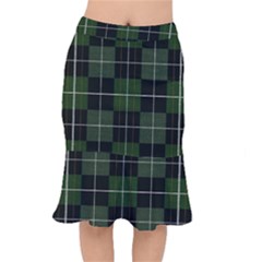 Modern Green Plaid Short Mermaid Skirt by ConteMonfrey