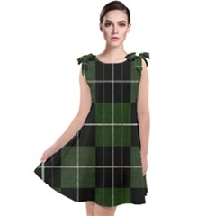 Modern Green Plaid Tie Up Tunic Dress by ConteMonfrey