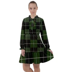 Modern Green Plaid All Frills Chiffon Dress by ConteMonfrey