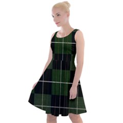 Modern Green Plaid Knee Length Skater Dress by ConteMonfrey