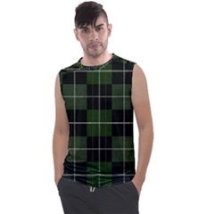 Modern Green Plaid Men s Regular Tank Top by ConteMonfrey