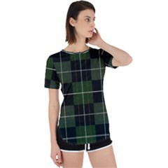 Modern Green Plaid Perpetual Short Sleeve T-shirt by ConteMonfrey